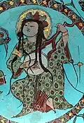 Late 12th-early 13th century A.D., Iran. Musician playing rubab.
