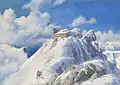 The Zugspitz summit with weather station and Munich houses