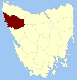 Location in Tasmania