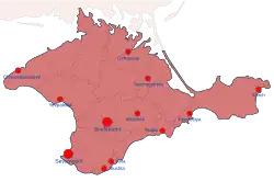 Location of Russian occupation of Crimea