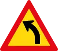 Dangerous curve to left