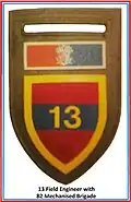 SADF 82 Mechanised Brigade 13 Field Engineer Flash