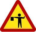 Flagman ahead