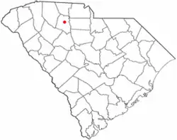 Location of Monarch Mill, South Carolina