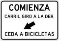 R-3-19 Begin right turn lane yield to bikes