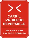 R-5-5 Reversible lane 6am-8am except Sunday