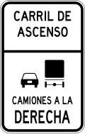 R-7-7 Climbing lane, Trucks keep right