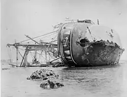 Adler after she keeled over and driven aground by the cyclone