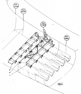 Bomb bay with 50&nbsp;kg bombs
