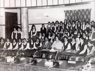 Image 20Saddam Hussein promoting women's education in the 1970s (from History of Iraq)