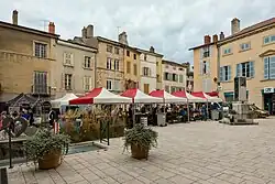 Place d'Armes, at the center of the town