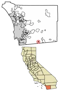 Location in San Diego County, California