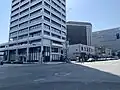 View of the intersection between 1st Street and San Pedro Street