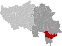 Location of St. Vith in the province of Liège