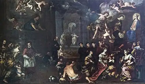 Discovery of the miraculous portrait of the Annunciation in Chiesa dei Servi, Padua