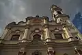 The upper order of the side facade