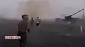 Ukrainian soldiers fire multiple 2S5 Giatsint-S at Russian positions at Savur-Mohyla, July 2014