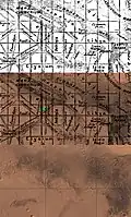 Maps of Mars - old and new - Gale is noted in the middle of the image