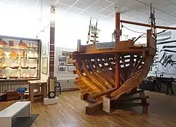 Full-size stern section of a longship