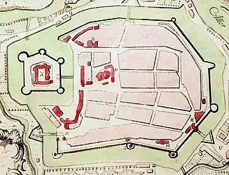 Map of the island fortifications before 1762