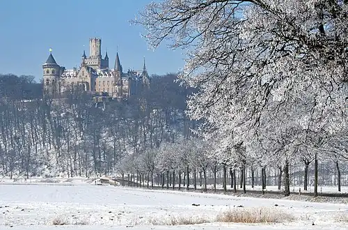 View from the south in winter