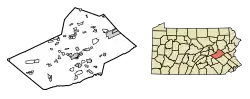 Location of Mount Carbon in Schuylkill County, Pennsylvania.