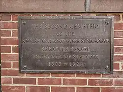 The Second Cemetery of the Spanish and Portuguese Synagogue Shearith Israel in the City of New York 1805-1829.