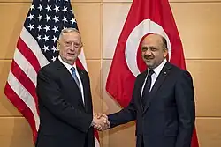 February 15, 2017, Turkish Defense Minister Fikri Işık with U.S. Secretary of Defense James Mattis;