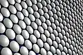 Detail of aluminium disc cladding
