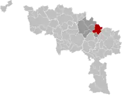 Location of Seneffe in Hainaut