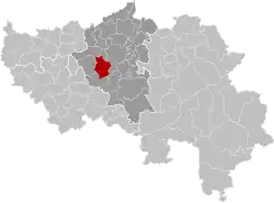 Location of Seraing in the province of Liège