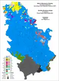 Ethnic map of Serbia by settlements, 2011