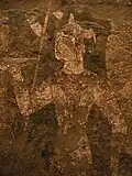 Servant wearing chamail dress, Penjikent