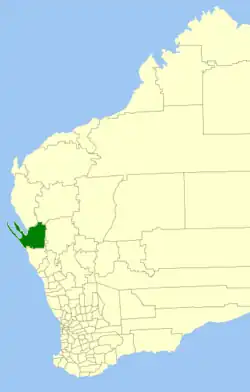 Location in Western Australia