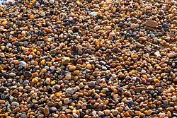 Towards the north-western end, the shingle becomes much smaller