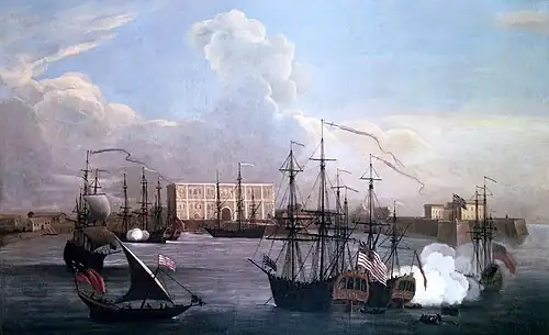 Ships in Mumbai Harbour (c. 1731). Mumbai emerged as a significant trading town during the mid-18th century.