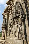Shrine wall relief sculpture in Shantinatha Basadi in Jinanathapura
