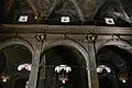 Side aisle chapels and clerestory, San Francesco d'Albaro (Genova), showing stained glass windows by Ulisse and Sergio De Matteis, 1904.