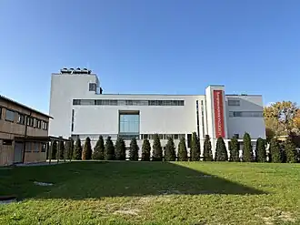 Colour photo of a white building