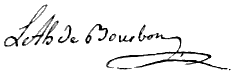 Louis Antoine de Bourbon's signature