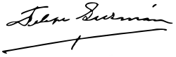 Cursive signature in ink