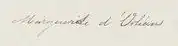 Princess Marguerite d'Orléans's signature