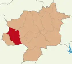 Map showing Şarkışla District in Sivas Province