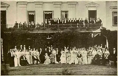 Wedding of Mieczysław Jałowiecki and Julia Wańkowicz at the manor, 1910