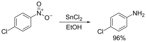 Aromatic nitro group reduction using SnCl2