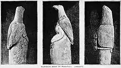 Soapstone Zimbabwe Birds found in the ruins, photographed c. 1891 (from J.T. Bent’s Ruined Cities of Mashonaland, London, 1892, p.181)