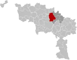 Location of Soignies in Hainaut