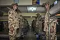 Soldiers in the army ground force dormitory