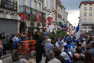 The procession made its way to Nontron town hall.