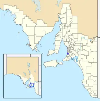 The LGA as it was in 1970 (blue)